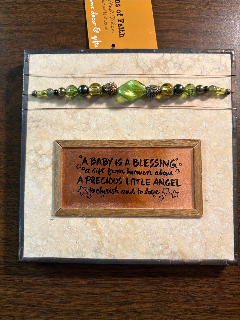 Baby Blessing Ceramic Tile - Inspirational Nursery Decor